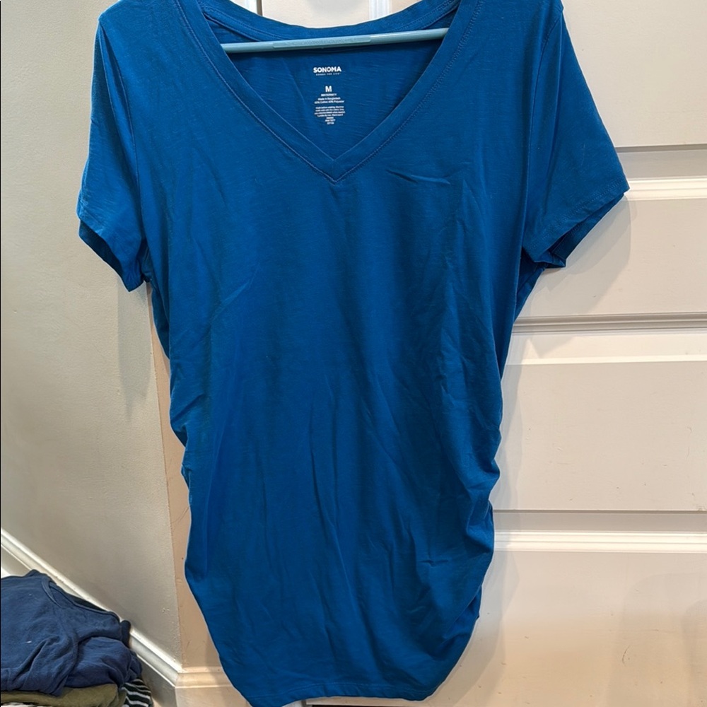 Sonoma Blue V-Neck Women's Top Maternity